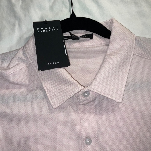 ROBERT BARAKETT MONTREAL SHORT SLEEVED CAMP SHIRT LIGHT PINK DESIGN SZ XL - Picture 1 of 10